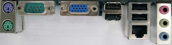 1.4 I/O Panel 1 2 3 4 5 6 11 10 9 8 7 1 PS/2 Mouse Port (Green) 7 USB 2.0 Ports (USB01) 2 Parallel Port 8 USB 2.