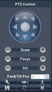 ONLINE SOFTWARE PTZ OPTIONS The controls for the PTZ camera are as follows: Zoom: Pressing the + zooms in and pressing the zooms out Focus: Pressing the + focuses the picture and pressing the takes