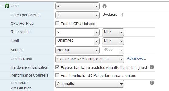 Make sure to check hardware virtualization option in the web client. 2.
