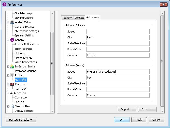 5. Click n the Addresses tab and enter infrmatin in the desired fields. 6.