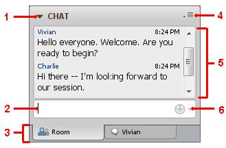 Chapter 7 Chat The Chat panel enables yu t exchange text messages with thers in the sessin.
