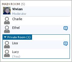Yu will knw smene is entering a Chat message when the blue Chat activity indicatr ( ) appears next t their name in the Participants list.
