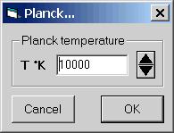 Radiometry A dialog box is displayed. Enter the desired temperature, or increment/decrement the temperature by clicking on the Up/Down control arrows.