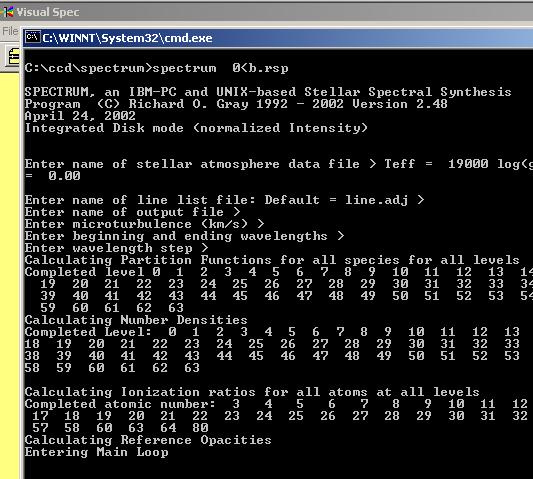 Assistants Click on the OK button to launch SPECTRUM A small script is written on the hardisk and then executed by SPECTRUM.