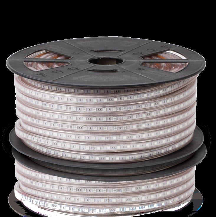 rgb line voltage led strip light series Model: LUm-B34XTS-XXX DMX CONTROLLABLE This high voltage LED Strip Light 120V and requires no transformers or drivers.