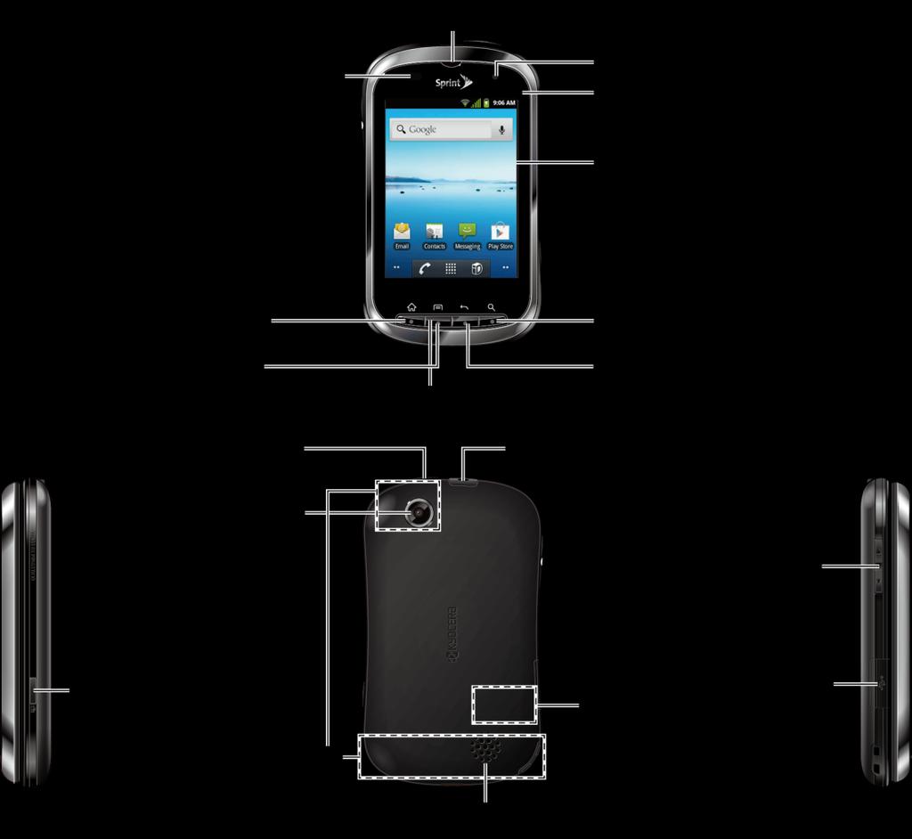 Your Device s Layout The illustrations below outline your phone s basic layout.