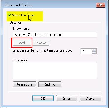 8. In properties window, click on the Advanced