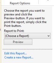 Note that when you are in the Reports section; the ribbon has a new page titled Report.