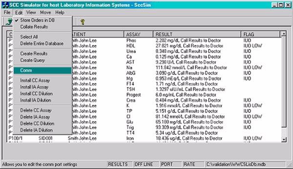 Section 8 Abbott Host/Instrument Interface Tools ARCHITECT SCC Simulator (for LIS Vendors) Figure 8.4: Configure Communication Port Figure 8.