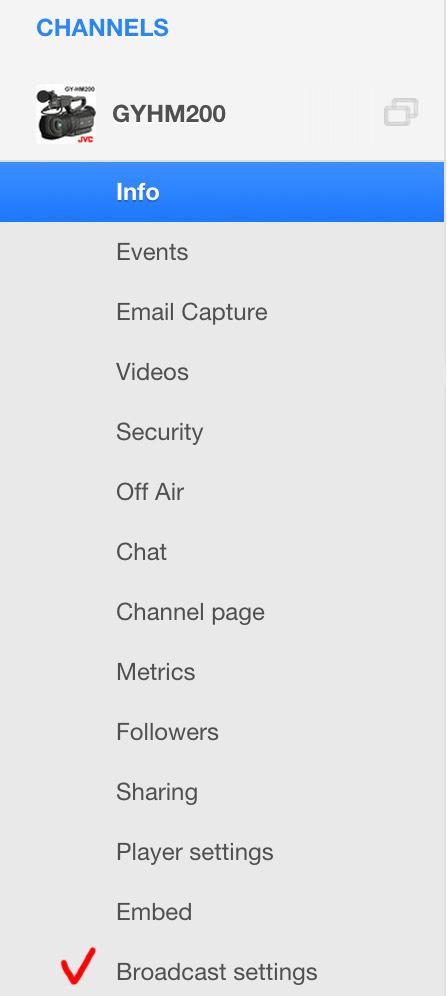 5. Open your Ustream account page in the new