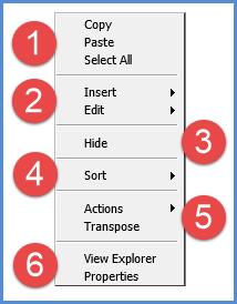 Attribute Relationships Pop-up Menu Right-click an attribute relationship to display actions that you can take related to that object or axis.