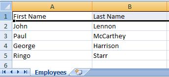 We need to create a data file that lists first and last name for each employee.