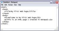 Creating a Web Page on a PC Article To create your first web page on a PC, start up Notepad.