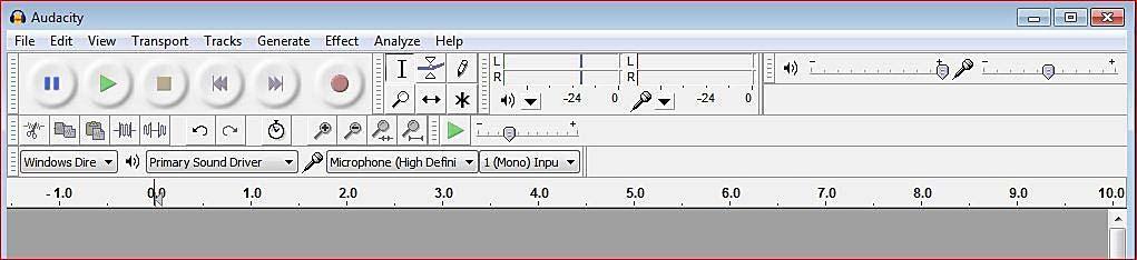 STEP THREE: Within Audacity select the input device.