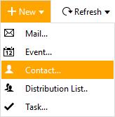 New Contact There are three ways to add a new contact. The first is to click on the top line (the line is separated by thick line, see screen shot bellow), fill in required fields and press enter.