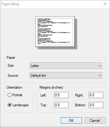 Print settings - click to
