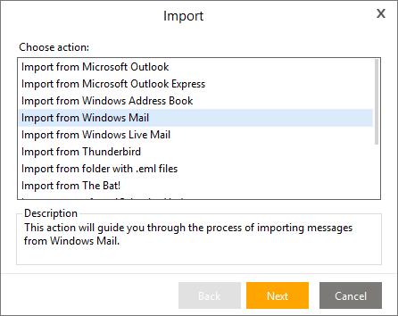 Import from Windows Mail To import your messages from Windows