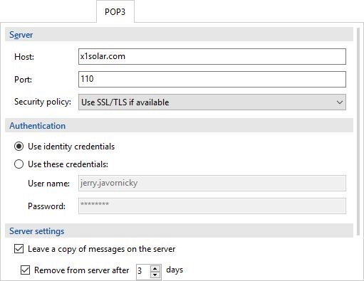 POP3 In the Host field, enter the address of your incoming server. In the Port field, specify the port number you want to use with the POP3 protocol. Default port number is 110.
