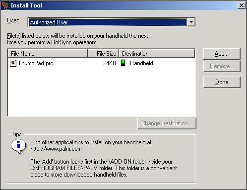 ThumbPad Portable Keyboard 4 The Install Tool program then installs the driver software. When installation is complete, the Install Tool window appears. 3 Click Done.
