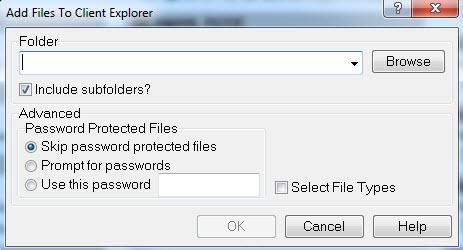 Index Client Explorer To create an index in the ProFile Client Explorer: 1 Click the [ Index ] button of the ProFile Client Explorer. 2 [ Browse ] to enter the folder location of your files.