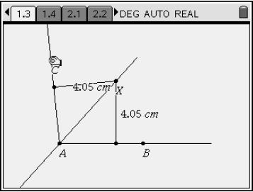 15. Students should drag point X and observe the changes in the measurements (Figure 7). Figure 7 16.