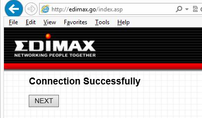 10. If the connection test is successful, click on Next to continue.