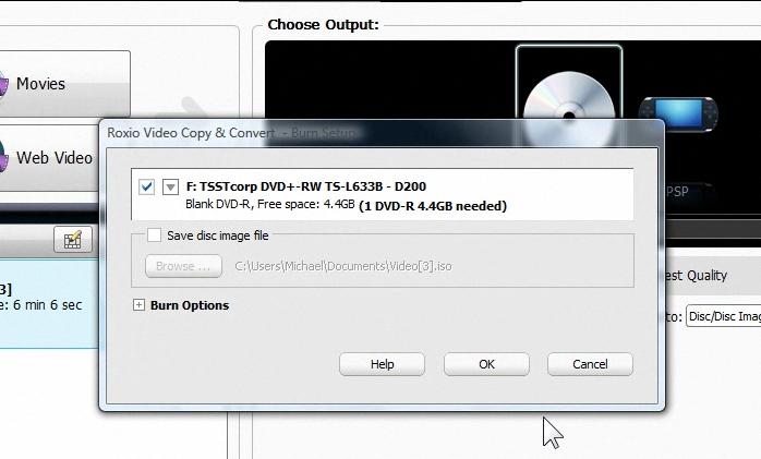 Here we ve chosen DVD, output. We ll also choose highest quality and Disc/Disc Image output from the drop-down menu. 9. Burn your disc.