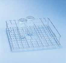 Inserts: For Bottles Not Requiring Direct Injection E 125 Insert for 9 bottles Shown above For use in lower basket 9 sections, 125 mm x 125 mm each Neck dimensions: 55 mm x 55 mm Dimensions: Height
