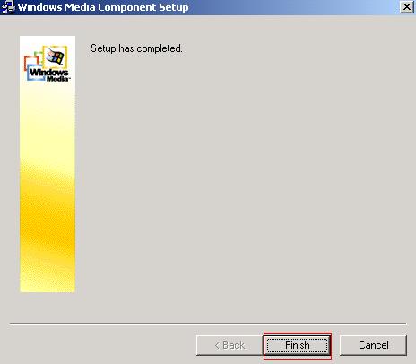 7 You have successfully configured Windows Media setup.