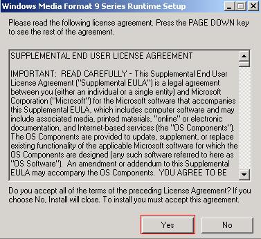16 Windows Media Format 9 Series Runtime setup