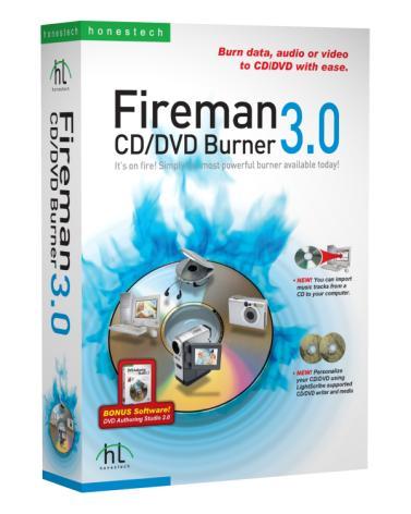 78. honestech honestech Fireman CD/DVD Burner 3.0 honestech Fireman CD/DVD Burner 3.0 allows you to create data, audio, or video discs.