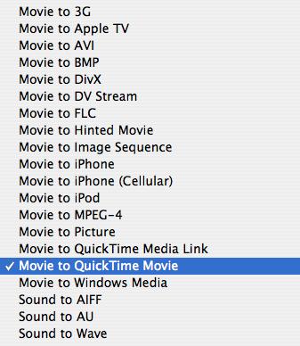 http://blog.larkin.net.au/ Page 9 Capturing your video and exporting to an alternative Quicktime Movie format You can also experiment with other formats depending on your needs.