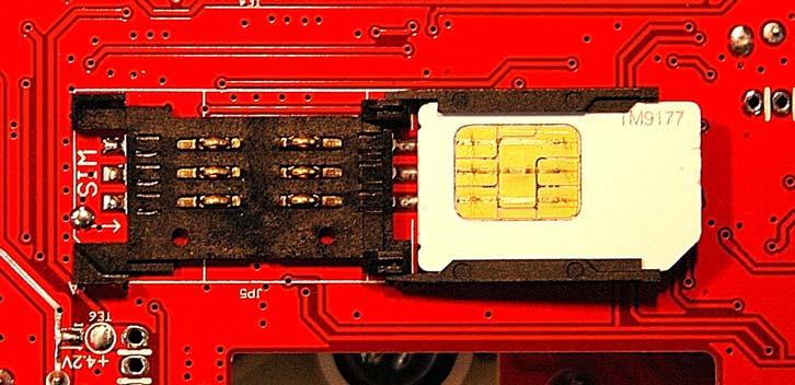 4. Insert the Mini SIM card into the slot on the top frame.