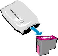 Replace ink cartridges To replace the ink cartridges 1. Check that power is on. 2. Load paper. 3. Remove the ink cartridge. a.