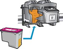 6. On the inside of the printer, locate the contacts for the cartridge. The printer contacts are the set of gold-colored bumps positioned to meet the contacts on the ink cartridge. 7.