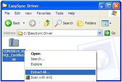 a. Right-click on the USB Driver zip file and select Extract All. Figure 21 Right-click on the zip file and select Extract All b.