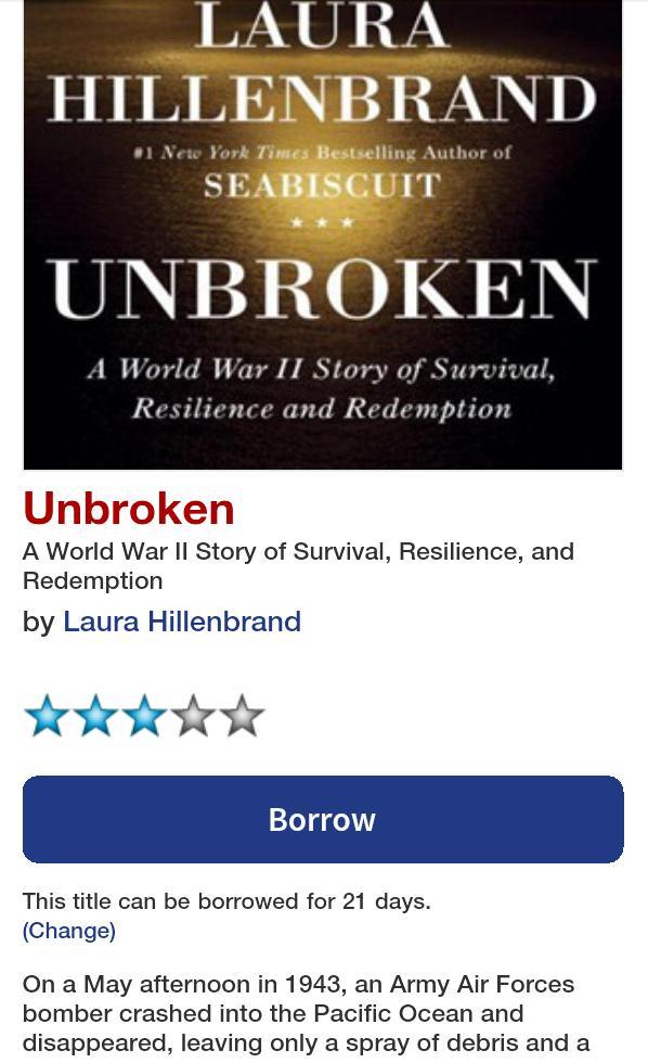 Scroll down the page until you see the borrow button. Tap Borrow to checkout the book. 2.