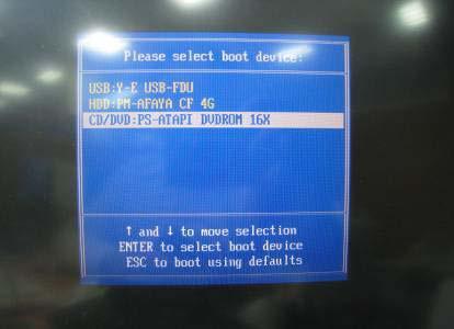 choose CD-ROM booting Selection.