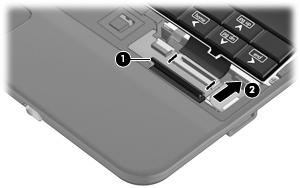 Release the zero insertion force (ZIF) connector (1) to which the keyboard cable is attached, and then disconnect