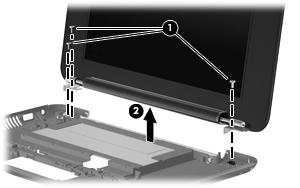CAUTION: Support the display assembly when removing the following screws. Failure to support the display assembly can result in damage to the display assembly and other device components. 1.