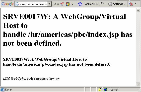 WebGroup/Virtual Host has not been defined The primary reasons for this error are virtual host configuration errors and an incorrectly specified URL.
