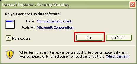 Step 5a: If the system asks you if you want to run this software, click Run.