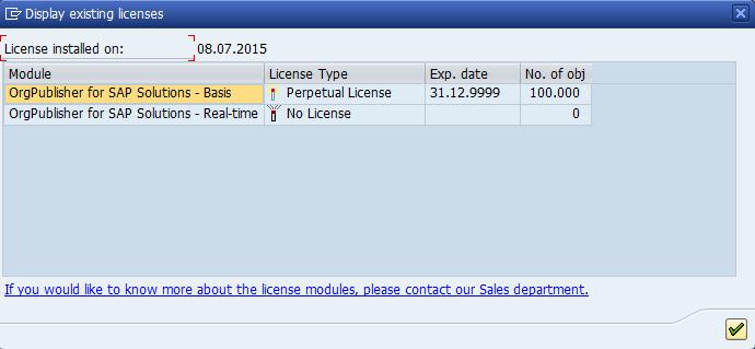 In the I want to display existing licenses function, the licenses that are stored in the local database