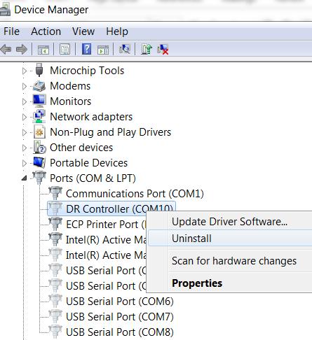 Option 2 Open the Control Panel: Add or Remove Programs Remove old versions of FTDI drivers Windows Driver Package FTDI CDM Driver Package Reinstall