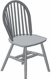 7. In this problem, you will add legs to the kitchen chair you started in Chapter 2. In Chapter 8, you refined the seat, and in Chapter 9, you added the seatback.