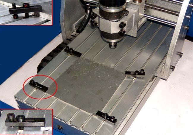 The material fixed to the table with the platen as shown below.