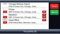 8.4 Optimize / Change the Order of the Via Points Note: This section assumes that the M-Nav 750 is showing your current route on the map.