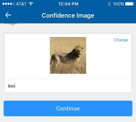 Mobile App - Online Registration Step 8: Choose Your Confidence Image & Your Image Secret Text The image and image secret you select will always be