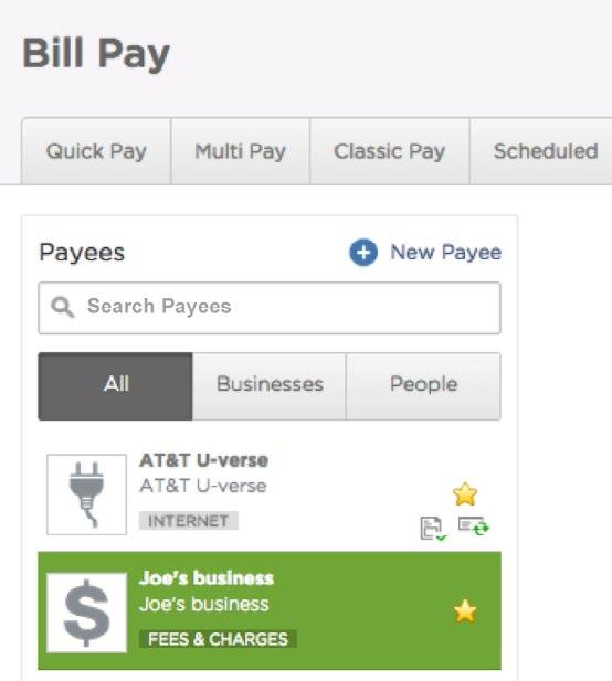 Payees Manage Payees Use Manage Payees to view summary information about payees, view detail information about payees, edit payees, and add payees. Step 1: Search and View Payees 1.