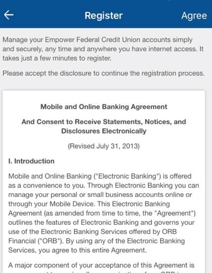 access to a computer, or just prefer to register for online banking through your phone, follow the steps below to register for online banking through our mobile app.